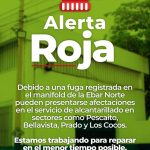 Alerta roja por emergencia en EBAR Norte, Essmar advierte de posibles afectaciones en Pescaíto, Bellavista, Los Cocos y El Centro