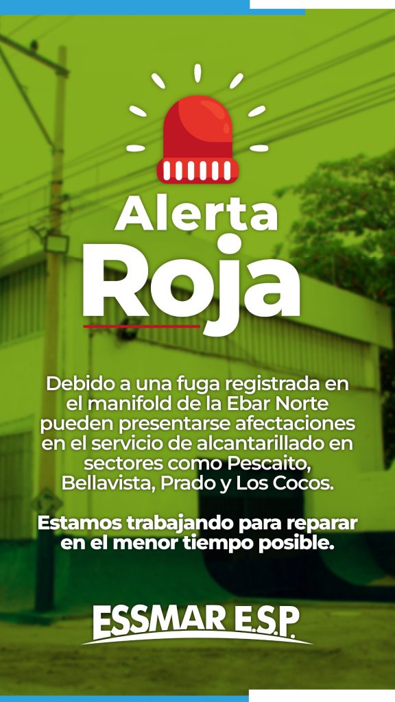 Alerta roja por emergencia en EBAR Norte, Essmar advierte de posibles afectaciones en Pescaíto, Bellavista, Los Cocos y El Centro