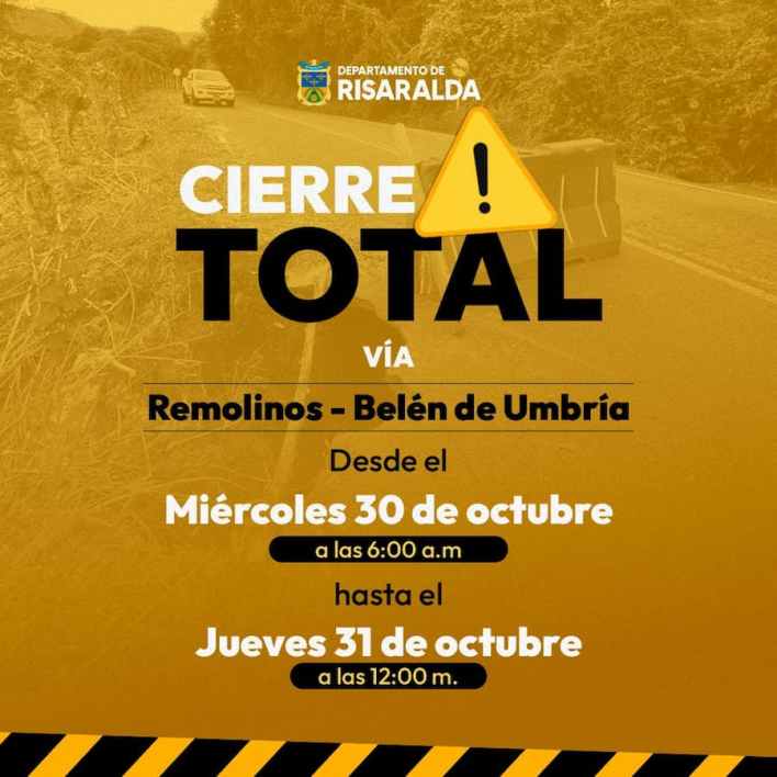 Cierre total de la vía Remolinos-Belén de Umbría desde este miércoles por intervención urgente