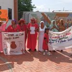 Aspecto de la manifestación realizada en la mañana de este miércoles en la puerta de la Casa de Justicia de Barrancas.