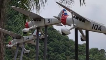 Felidia, el pueblo del Valle que tiene un monumento con 3 aviones en homenaje a los pilotos cubanos