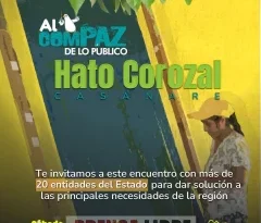 Festival “Al ComPAZ de lo Público” este sábado en Hato Corozal