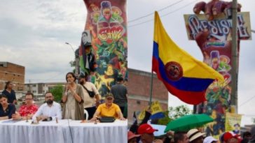 La ministra de Medio Ambiente, Susana Muhamad, visitó el “Monumento a la Resistencia” en Cali; Este sería declarado bien de interés cultural