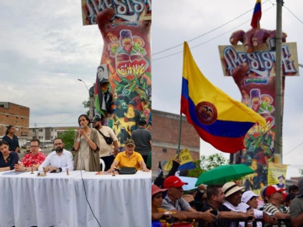 La ministra de Medio Ambiente, Susana Muhamad, visitó el “Monumento a la Resistencia” en Cali; Este sería declarado bien de interés cultural