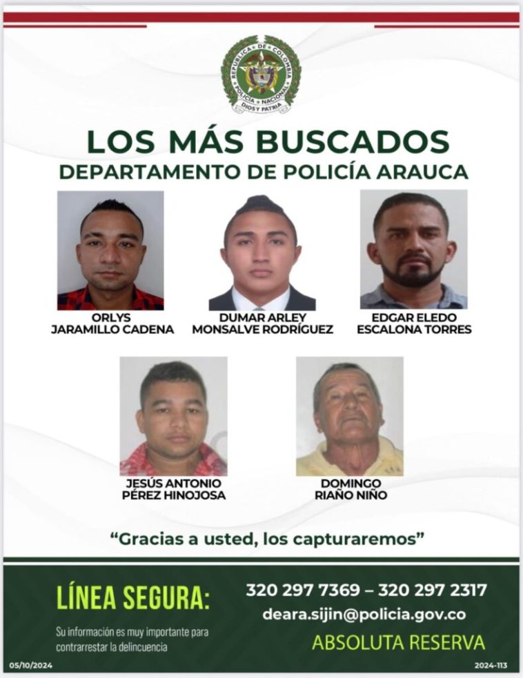 Policía confirmó captura de uno de los más buscados en el Departamento de Arauca