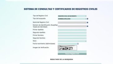 SISTEMA DE CONSULTAS Y CERTIFICADOS DE REGISTROS CIVILES