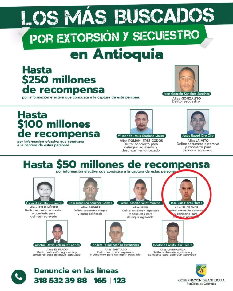 Capturado en Montería uno de los más buscados por extorsión y secuestro en Antioquia