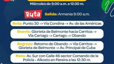 Cierres viales en Armenia, Pereira, Cartago y Obando por Juegos Nacionales Juveniles