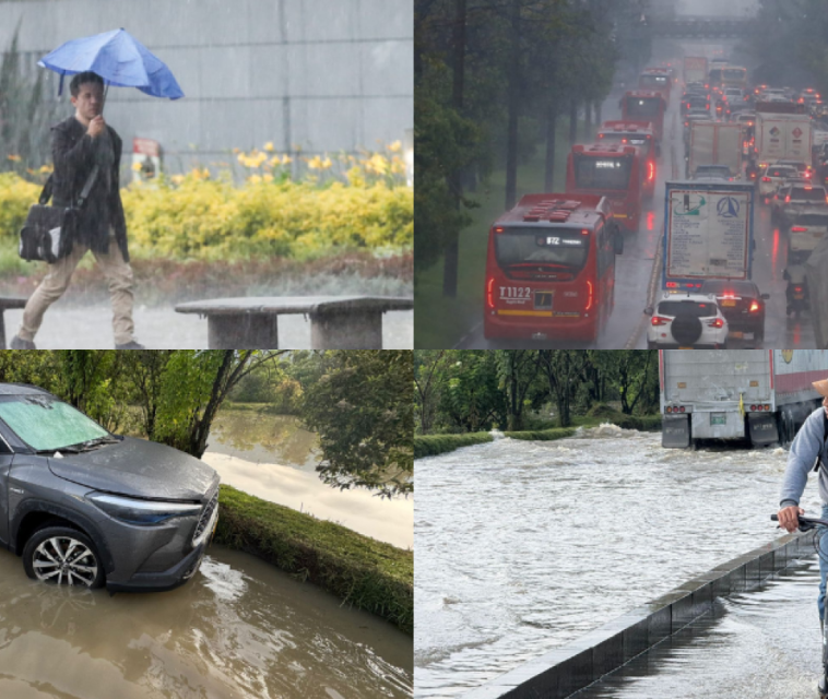 Inundación y caos: imágenes que dejaron las fuertes lluvias en Bogotá