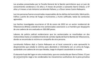 Por crimen de ciudadano en Comidas Rápidas del Bambú fueron condenados tres hombres a penas de 52 y 47 años en prisión