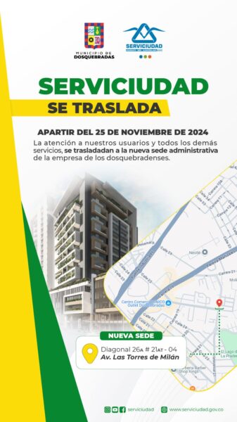 Serviciudad cambia de sede a partir de este lunes 25 de noviembre