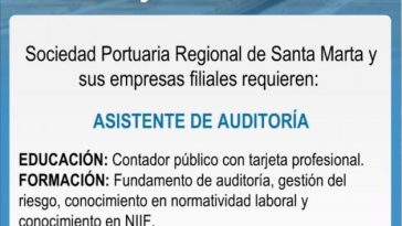 Sociedad Portuaria requiere auxiliar para auditoría