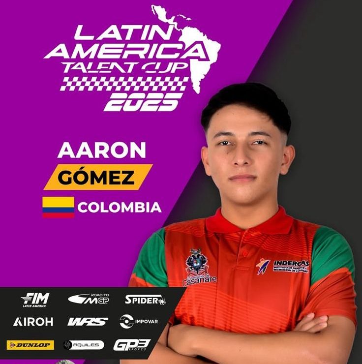 Aaron Gómez Giraldo, piloto aguazuleño que representará a Colombia en el Latin Cup 2025 de motociclismo