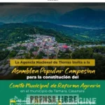 Asamblea Popular Campesina este miércoles en Támara