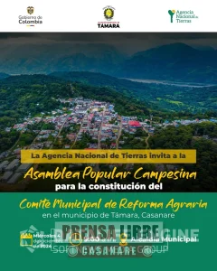 Asamblea Popular Campesina este miércoles en Támara