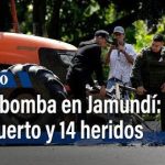 Atención: murió uno de los 14 heridos por moto bomba en Jamundí; era patrullero de la Policía