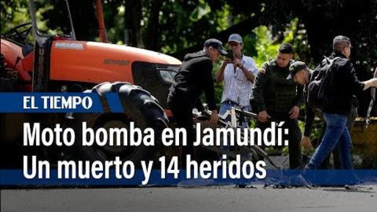 Atención: murió uno de los 14 heridos por moto bomba en Jamundí; era patrullero de la Policía