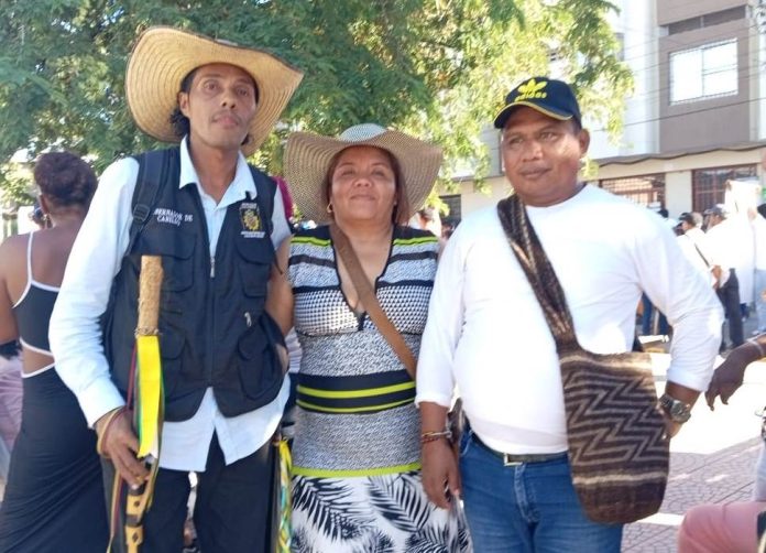 Dailer Medina, Erika Martínez y Alberto Armenta líderes de los cabildos Zenu del Cesar y La Guajira.