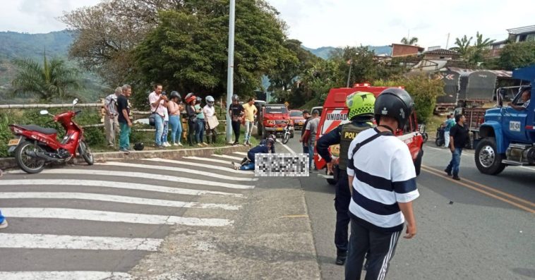 Choque de dos motos en Anserma dejó dos lesionados