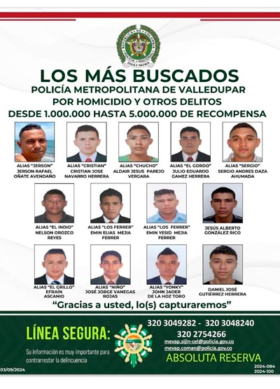 Conozca el cartel de lo más buscados