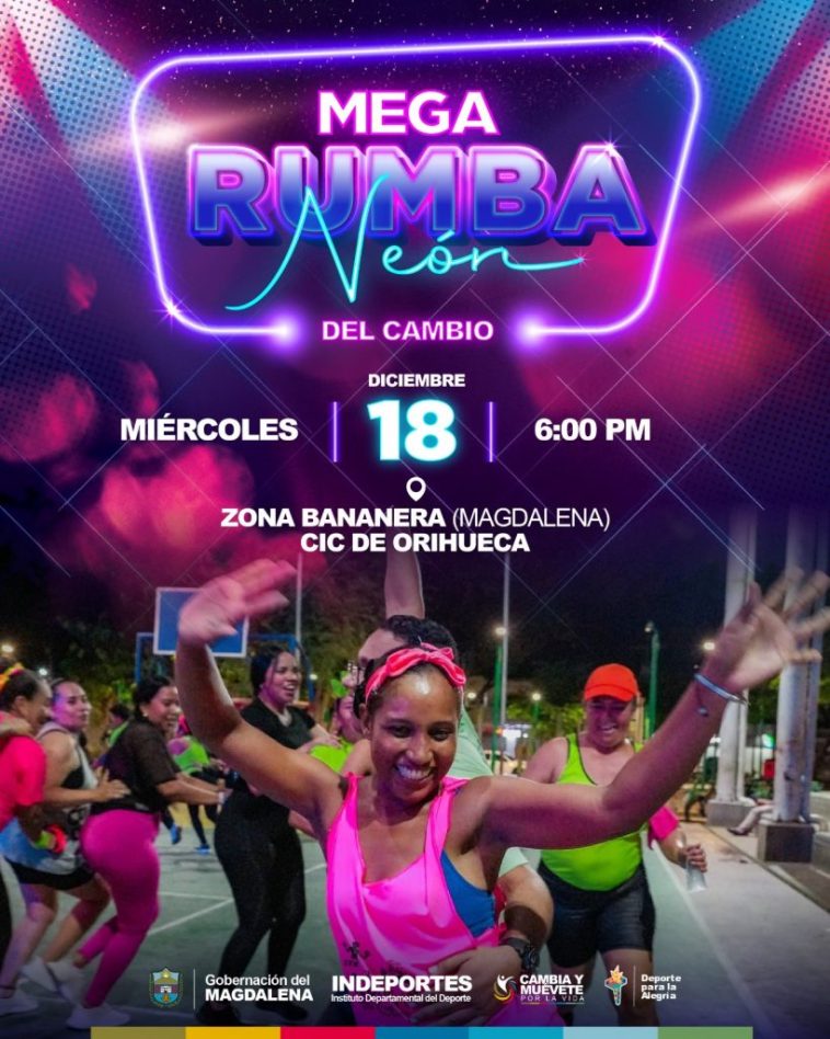 Mega Rumba Neón de la Gobernación será en Zona Bananera