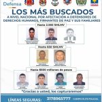 Policía revela  cartel de ‘Los más buscados’ en Colombia y ofrece millonarias recompensas