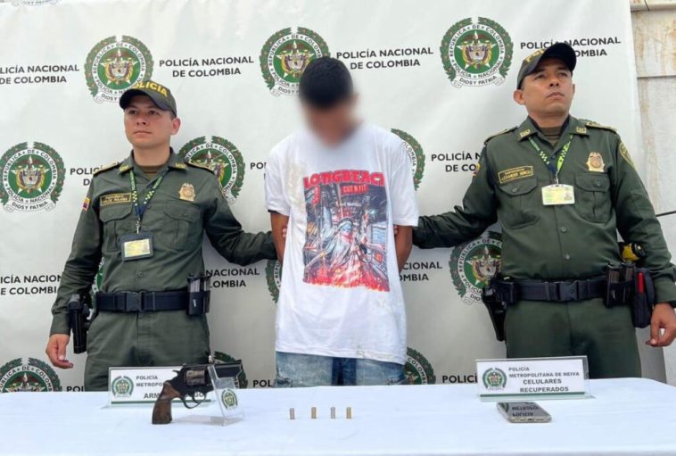 ‘Pata Seca’ fue capturado en flagrancia por hurto y porte ilegal de armas en Neiva