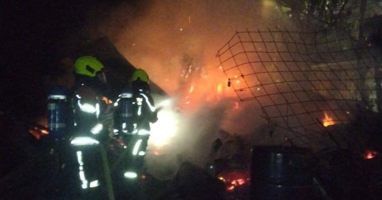 Bomberos de Marmato salvaron a un perro que quedó atrapado en el incendio de una edificación