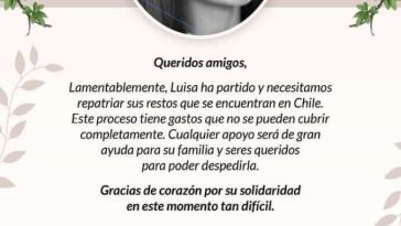 Buscan ayudas para repatriar el cuerpo de abogada colombiana que falleció en Chile La familia de Luisa, residente en la localidad de Kennedy, está enfrentando no solo el dolor de su pérdida, sino también el alto costo del trámite de repatriación.