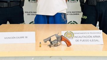 Capturado en flagrancia con arma de fuego en Pitalito