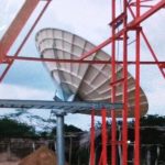 Esta fotografía muestra una buena parte de las antenas de radio y TV que ya están izadas en el corregimiento Nazareth en La Alta Guajira.