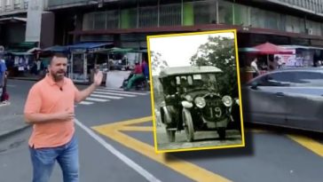 El primer auto que circuló en Cali se estrelló un año después de llegar a una tienda en el centro de la ciudad.