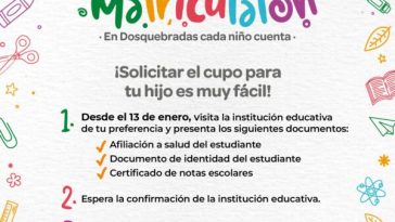 En Dosquebradas, cada niño cuenta: el 13 de enero inicia la Matriculatón