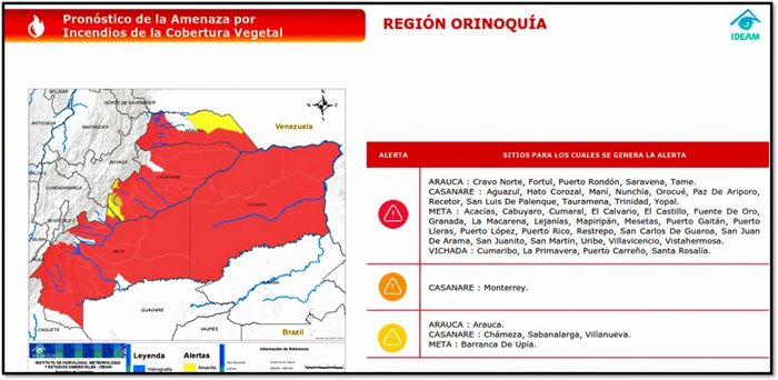 En nueve municipios de Casanare no hay cómo atender incendios forestales