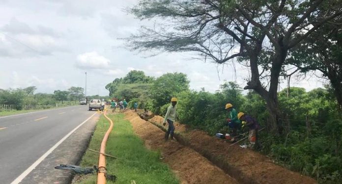 Trabajos de masificación de gas natural.