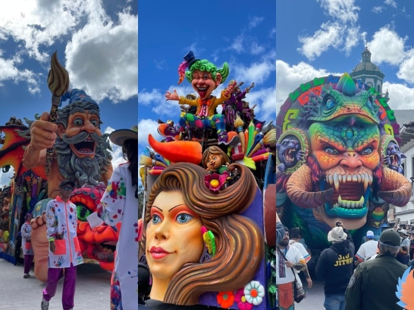 Impresionantes carrozas gigantes desfilaron en el Carnaval de Negros y Blancos cautivando a todos los asistentes