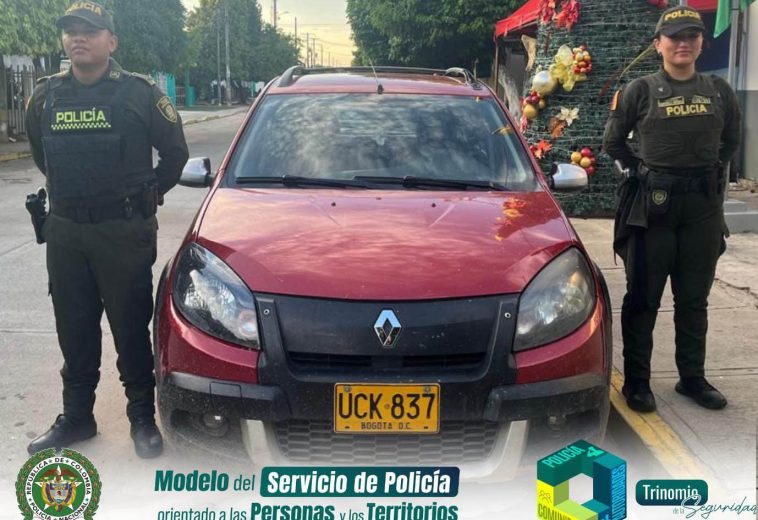 Recuperan en Chimichagua vehículo robado en Bogotá