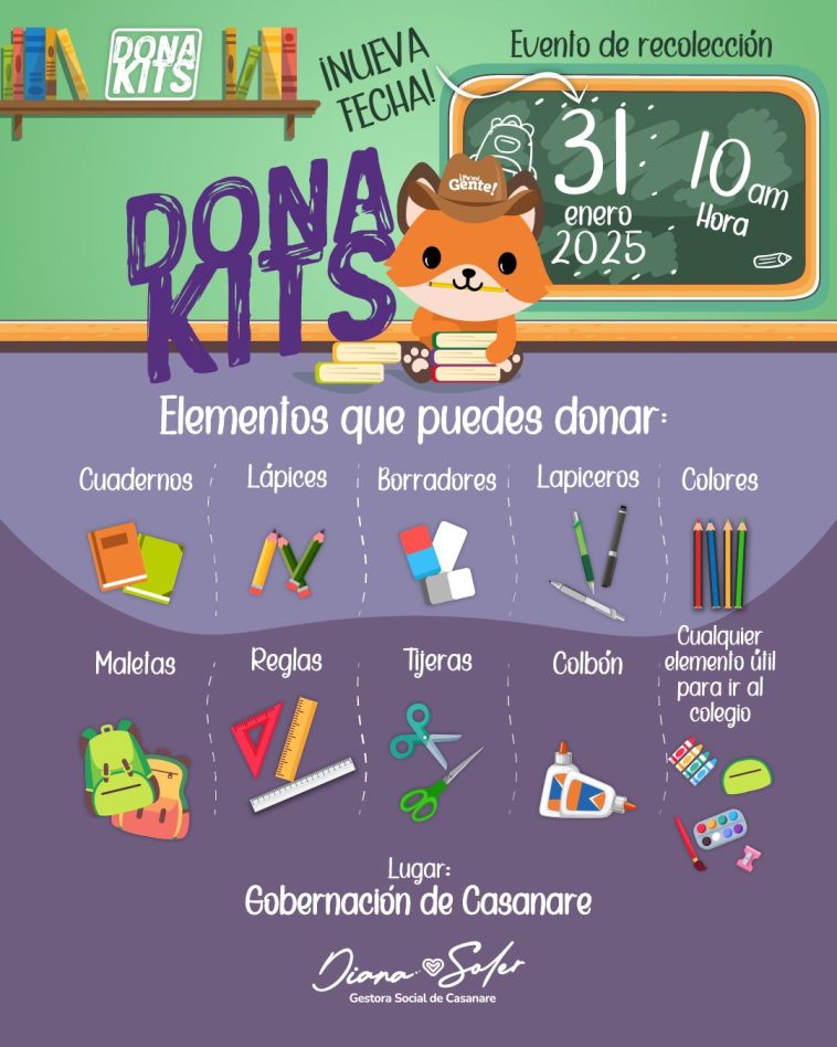 Todos a donar útiles escolares en “Dona Kits”