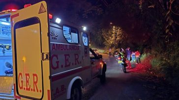 Un motociclista se accidentó en la vía Manizales – Neira