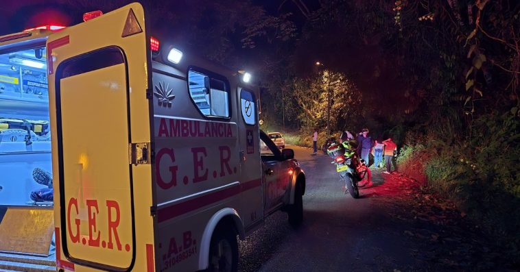 Un motociclista se accidentó en la vía Manizales – Neira