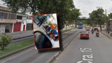 Una mujer fue atropellada por un motociclista que había invadido el carril del MIO; ambos resultaron heridos