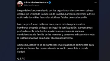 ¡Tragedia! Dos niñas mueren en incendio de Soacha, Cundinamarca