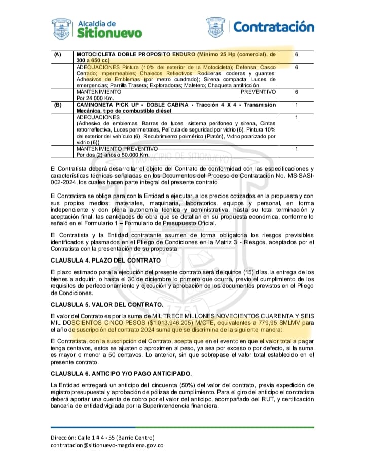 Alcalde de Sitionuevo firmó contrato con presuntos sobrecostos luego de haber sido notificada la nulidad de su elección