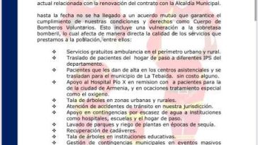 Bomberos de La Tebaida advierten sobre reducción de presupuesto y posible afectación en su operatividad