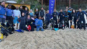 Corpamag y Fundación CIM Caribe realizan limpieza submarina en Playa Blanca