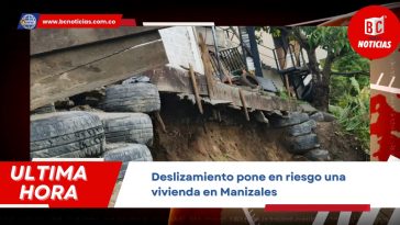 Deslizamiento pone en riesgo una vivienda en Manizales