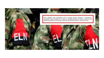 Eln anuncia paro armado de 72 horas en el Chocó: esto dice el comunicado