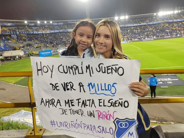 «Hoy cumplí mi sueño de ver a Millos, ahora me falta el sueño de tener un riñón»: la conmovedora historia de Salomé en El Campín