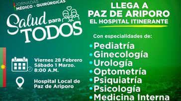 Las Jornadas Médico-Quirúrgicas regresan, esta vez en Paz de Ariporo