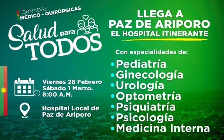 Las Jornadas Médico-Quirúrgicas regresan, esta vez en Paz de Ariporo